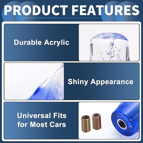 Car Shift Knob Universal for Automatic and Manual Vehicle Gear 25cm Blue gallery