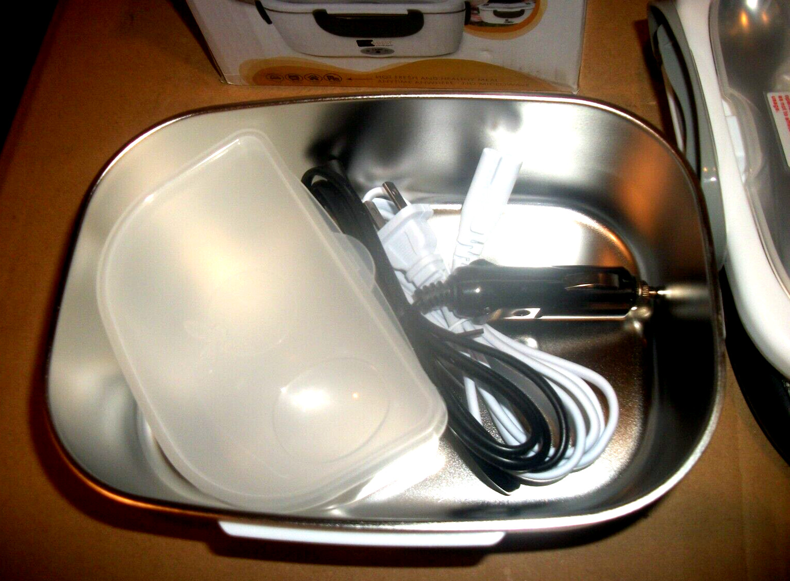NEW 110Volt/12 Volt Electric Lunch Box - Stainless Steel Pot With Insulated Bag gallery