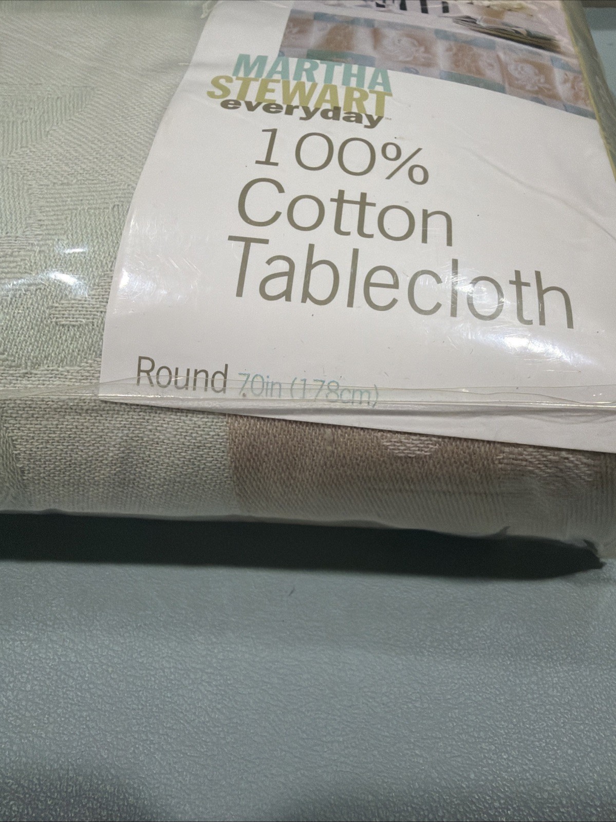 New Tablecloth Harvest Fruit 70 In Round Green 100% Cotton Martha Stewart gallery