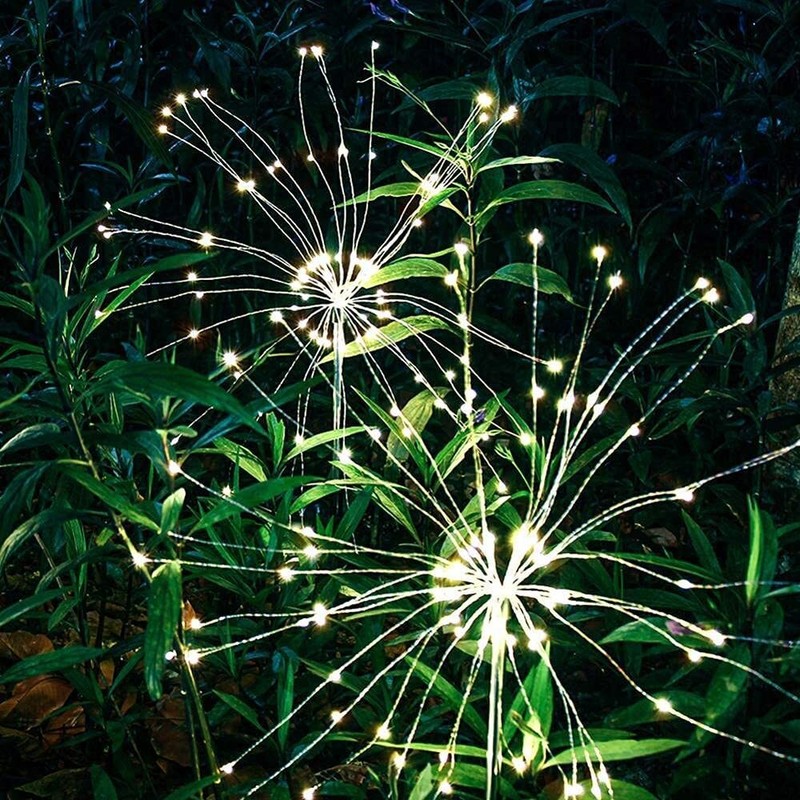 2PCS Solar Firework Lights Outdoor Garden Pathway Lights Backyard Party Decor gallery