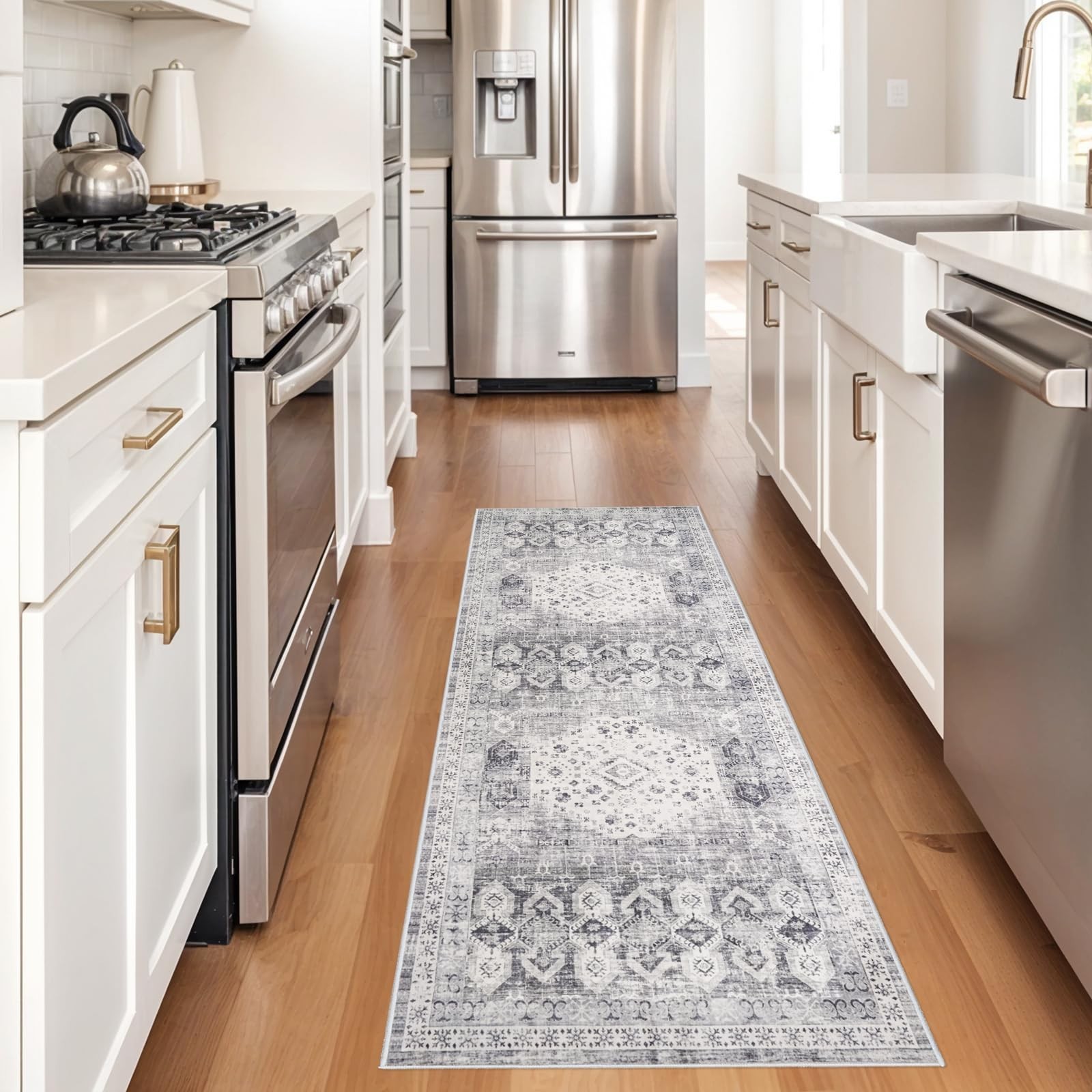 Washable 2x6 Kitchen Runner Rug - Indoor Hallway Rugs with Non Slip Backing S... gallery