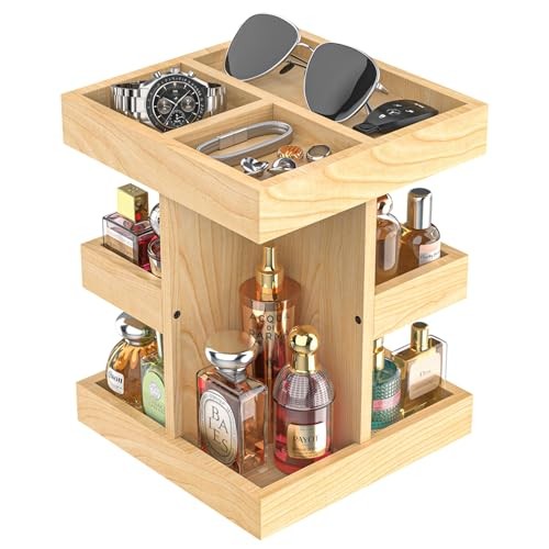 Cologne Organizer for Men Rotating Bathroom Counter Organizer, 3 Burlywood a gallery