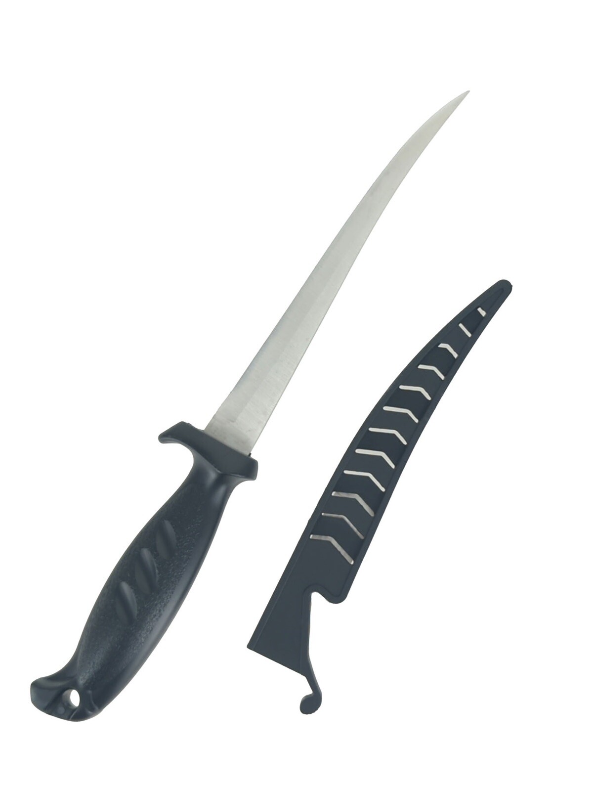 11" Black Fillet Knives with Hard Sheaths and Lanyard Holes gallery