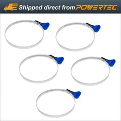 POWERTEC 2-1/2 Inch Adjustable Key Hose Clamp for Dust Collectors – 5PK (70127)