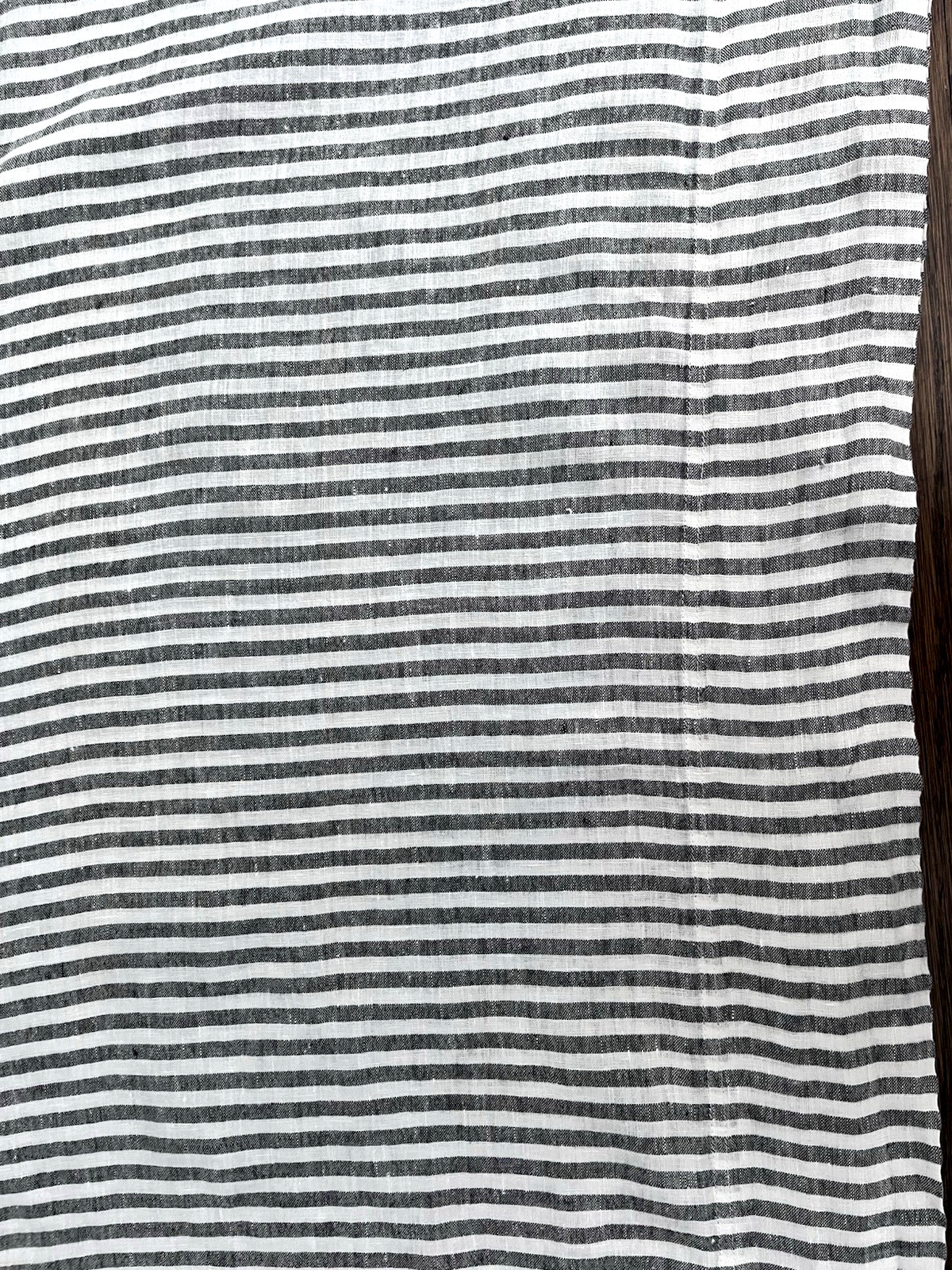 BROOKLINEN 100% linen gray & white striped king flat sheet. OEKO-TEX. More! gallery