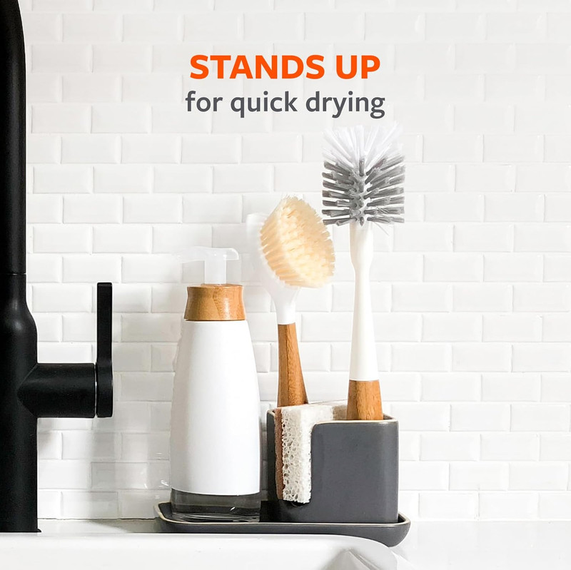 Full Circle Clean Reach - Bamboo Long Handle Bottle & Mug Brush with Replaceable gallery