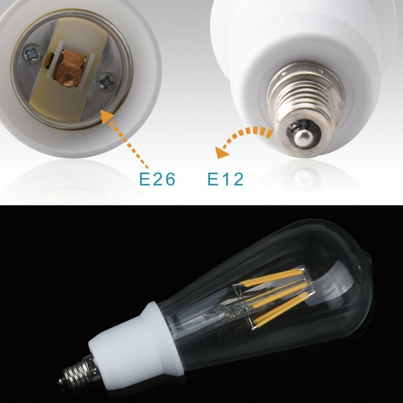 12pcs Candelabra E12 Base to E26 Medium Screw Socket Adapter Converter gallery