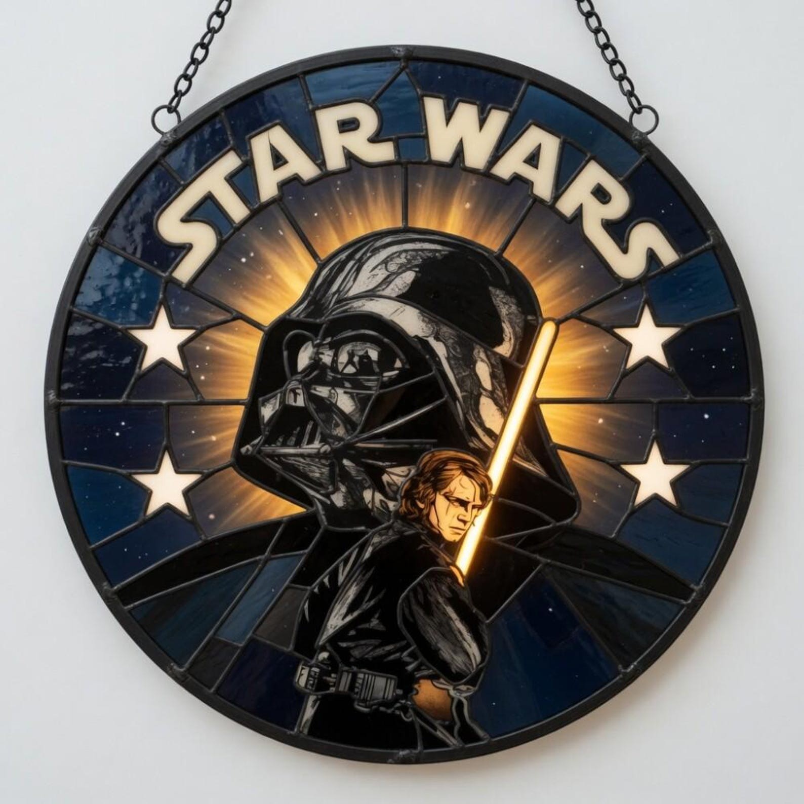 Disneyland StarWars Stained Glass Suncatcher, Darth Vader Lightsaber Window Hang gallery