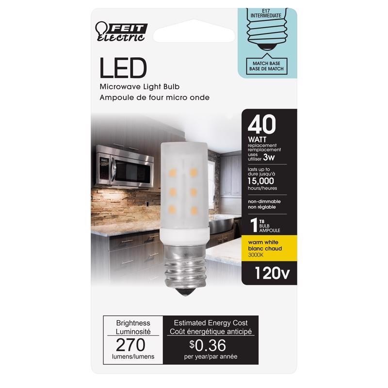 Feit T8 E17 (Intermediate) LED Bulb Warm White 40 Watt Equivalence 1 pk gallery