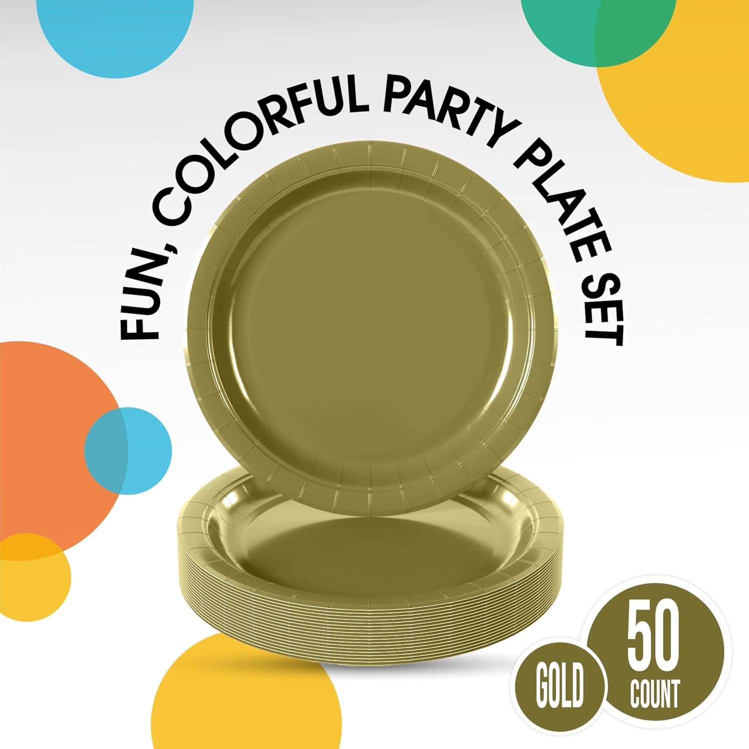 Exquisite Party Solids Dark Gold Paper Plates Disposable 10 Inch, gallery