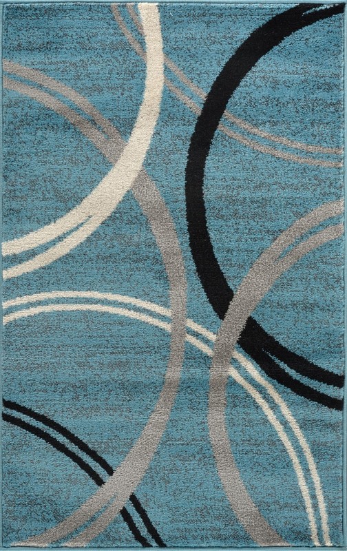 Blue Rectangular Area Rug 2 7 X 4 Soft Durable Polypropylene For Indoor Use gallery