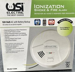 USI Electric 5304 Hardwired Ionization Smoke & Fire Alarm 120V w/ Battery Backup