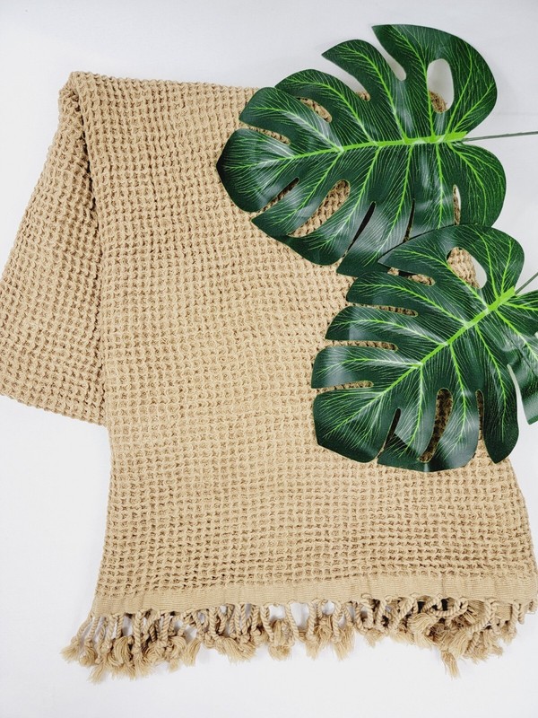 100% Cotton Waffle Honeycomb Pattern Machine Wash Throw Blanket gallery