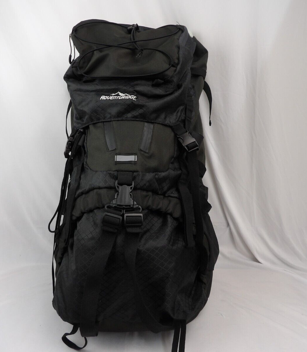 Black Adventuridge Hiking / Camping Backpack w/Multi Compartments & Adj. Height