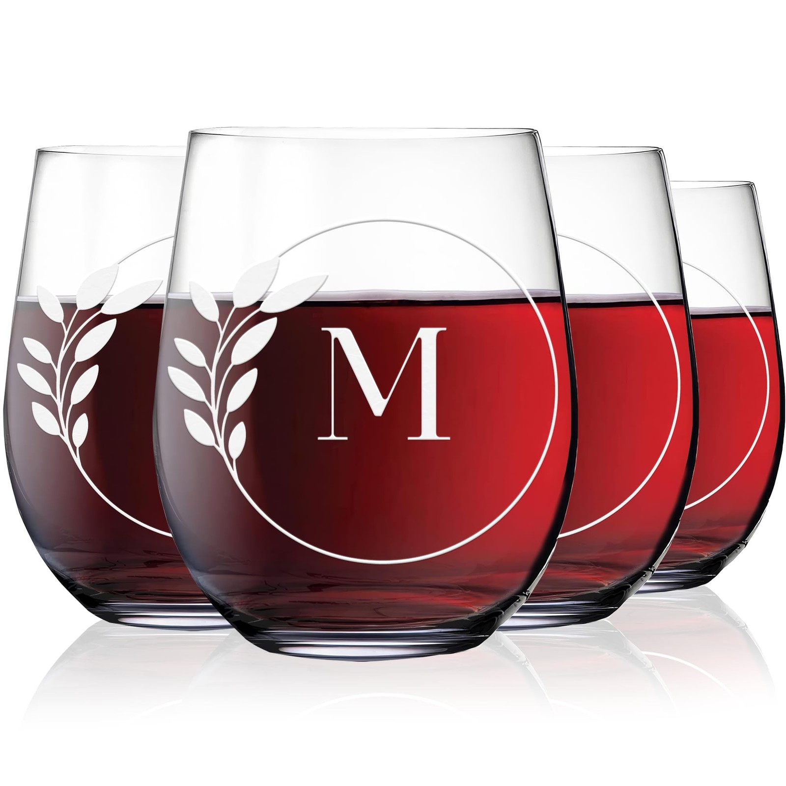 Greenline Goods Letter M Monogram Stemless Wine Glasses - Discover our Crysta... gallery