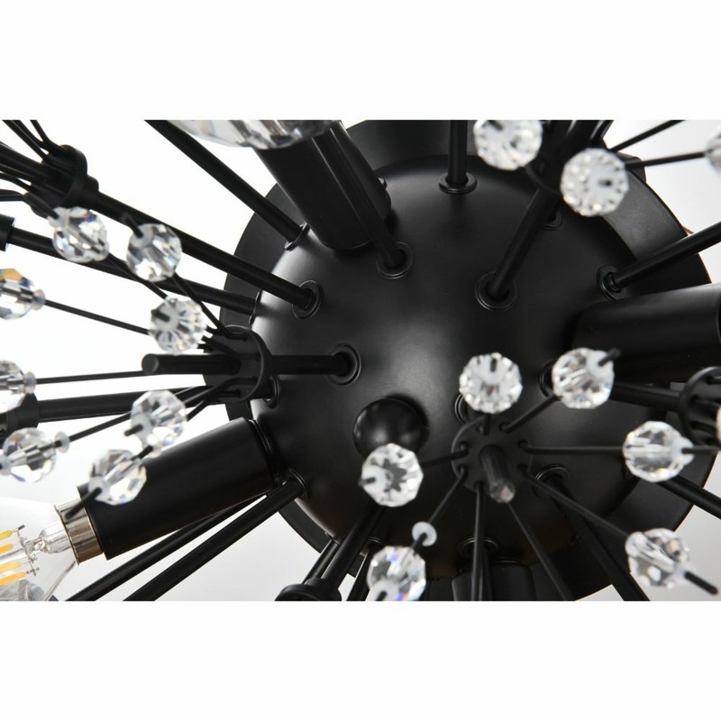 Flush Mount Black Light Fixture Sputnik Crystal and Glass Bathroom or Bedroom gallery
