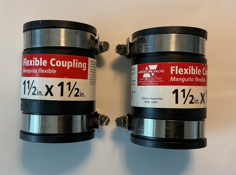 5 Flexible PVC Rubber Coupling Connectors w/ Stainless Steel Clamps gallery