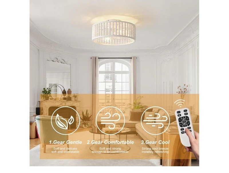 Ceiling Fans with Lights and Remote, Caged Ceiling Fan with Handcrafted... gallery