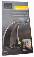 Sharper Image Touch-Free Hand Sanitizer Dispenser Battery Powered LCD Black NEW
