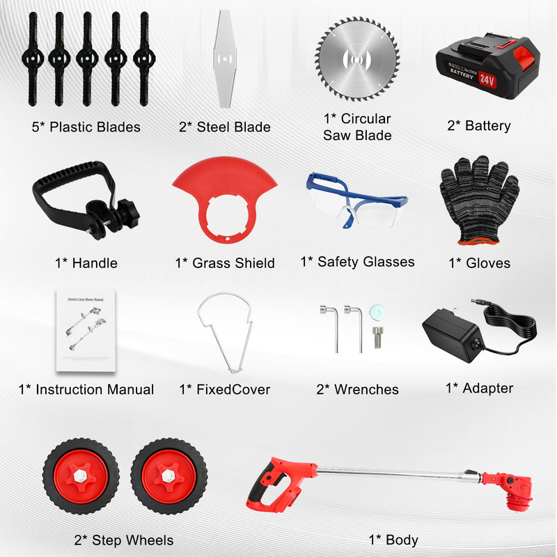 Cordless String Trimmer, Edger WeedWhacker Grass Eater Lawn Cutter 3.0ah Battery gallery