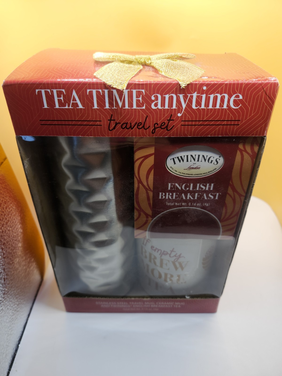 Twinings Tea Time Anytime Travel Set Stainless Steel Tumbler Ceramic Mug Tea gallery