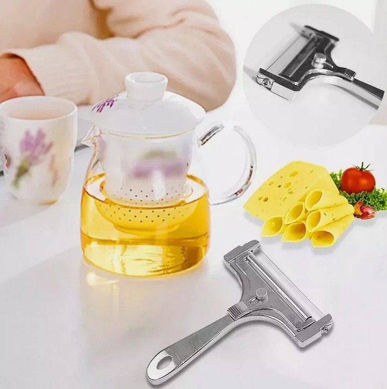 Hard Cheese Slicer Adjustable Stainless Steel -Kitchen Tool With Wire Cutter gallery