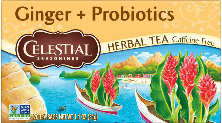 Celestial Seasonings Ginger + Probiotics Herbal Tea - 20 tea bags gallery