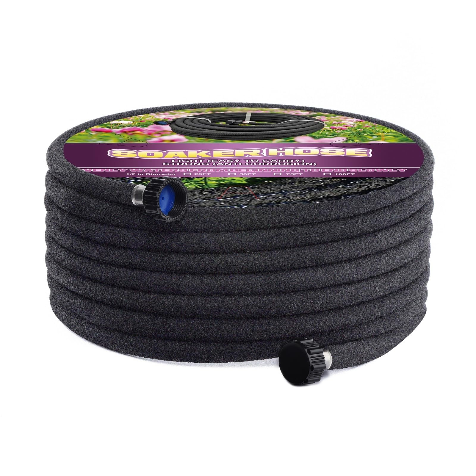 Soaker Hose 75ft - 5/8 Round Garden Soaker Hoses, Heavy Duty Irrigation Drip ... gallery
