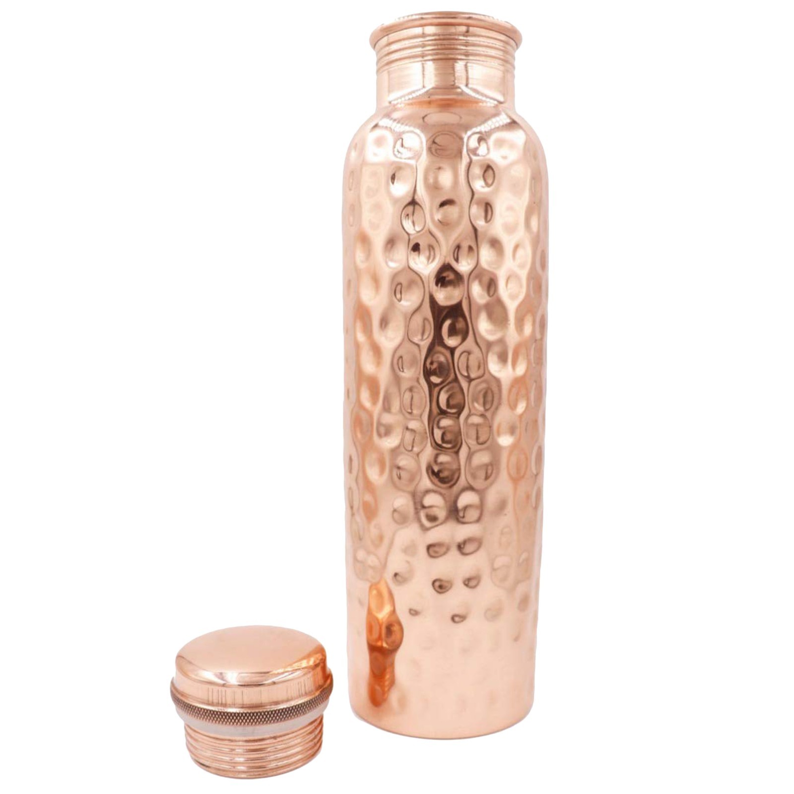 Handmade 100% Pure Copper Water Bottle Hammered Design 950 ml Pack Of 6 gallery