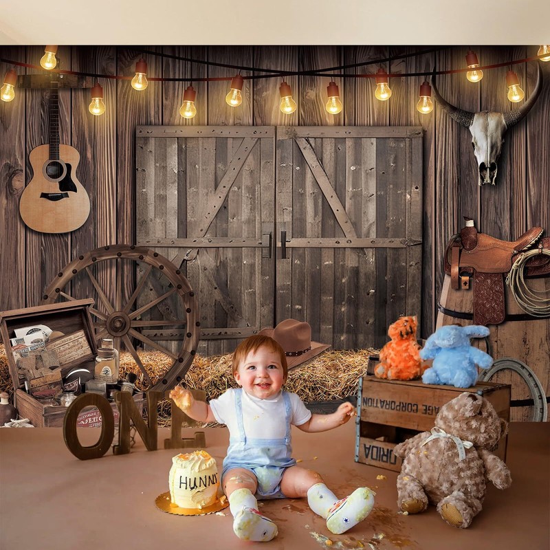 7x5FT Western Cowboy Backdrop Party Decorations Wild West Rodeo Decor Rustic ... gallery