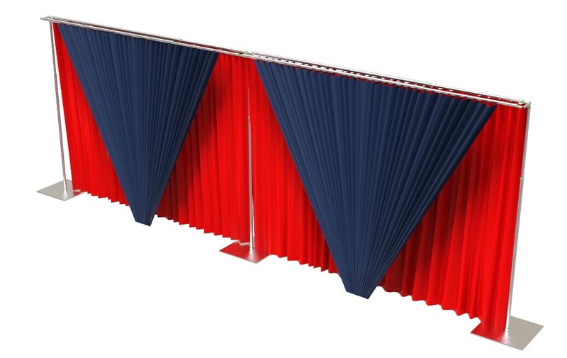 DOUBLE CROSSBAR ADJUSTABLE QUICK BACKDROP KIT 10 FT x 10 - 20 FT WITHOUT DRAPE gallery