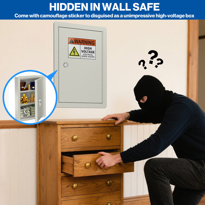Pochar Hidden In Wall Safe Between Studs Secure Storage Gun Safe, 15.75"x21.15" gallery