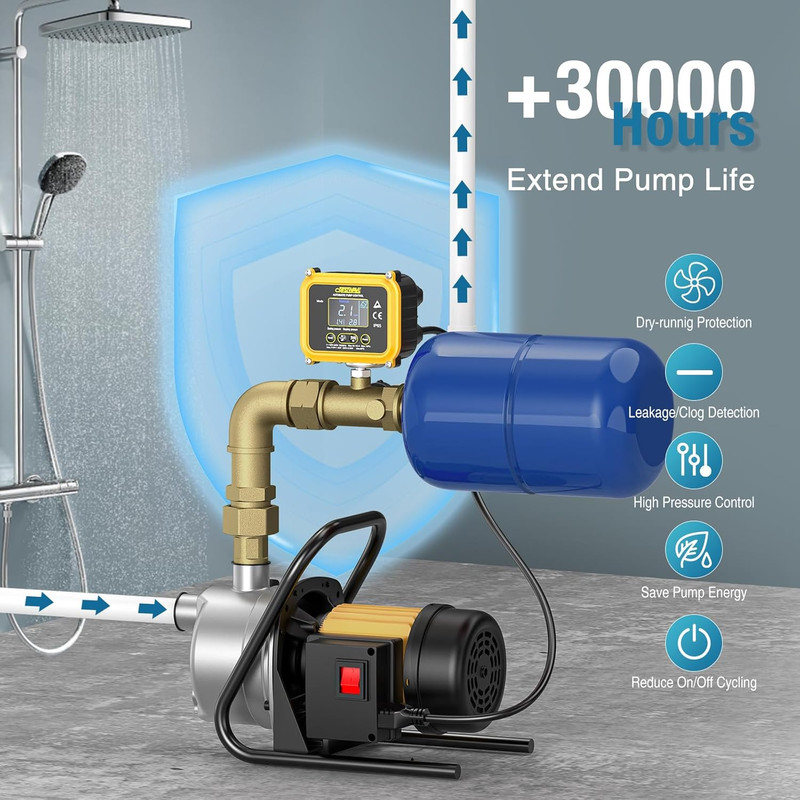 Smart Adjustable Pressure Switch for Well Pump, Automatic Water Pumps Switch, Dr gallery