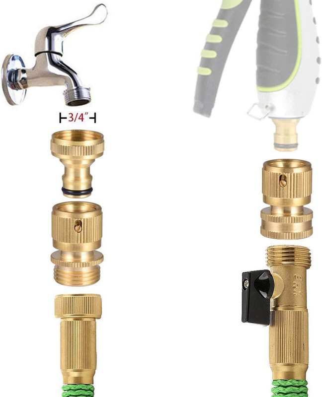 1-4xGarden Hose Quick Connector Brass 3/4" GHT Thread Water Hose Fitting Adapter gallery