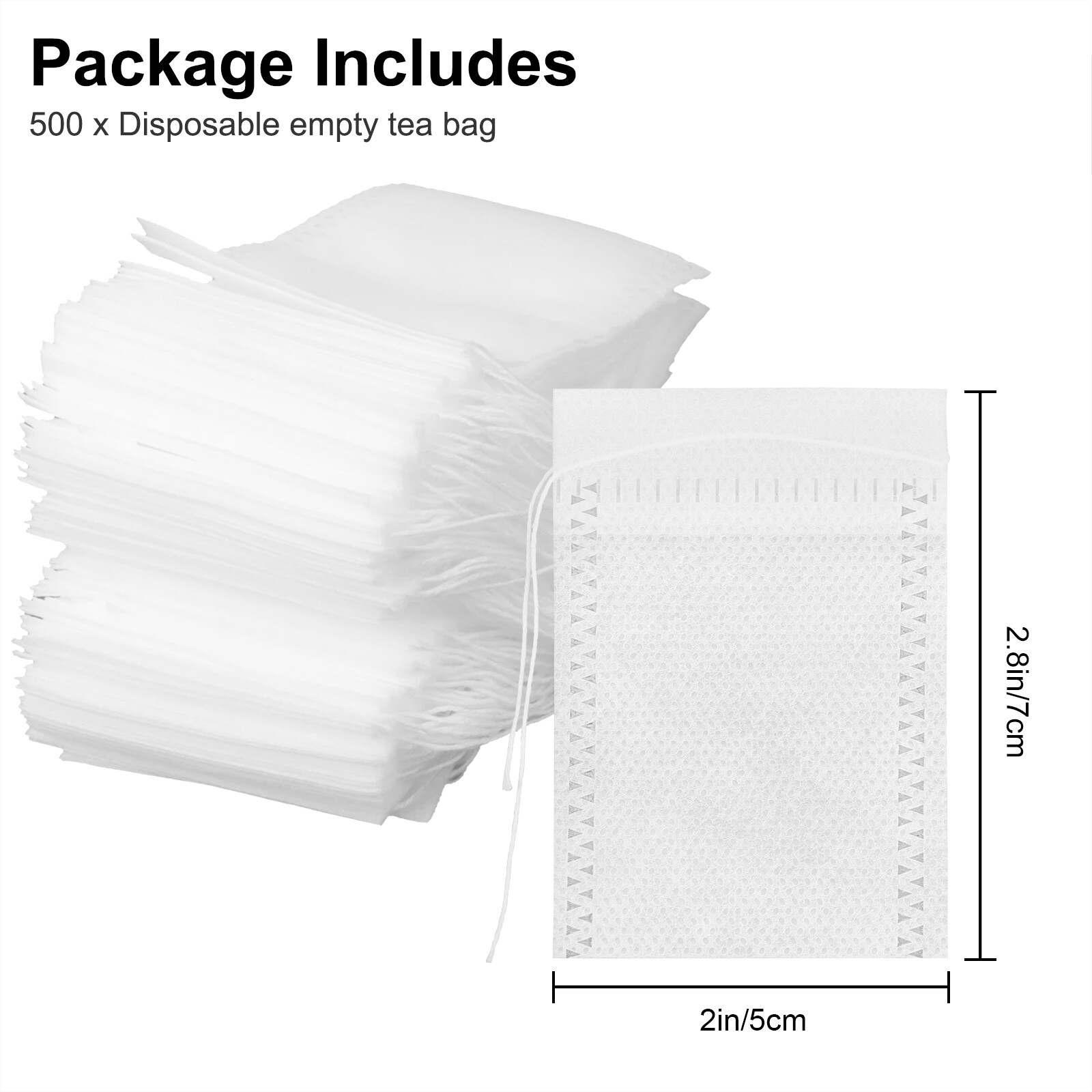 500pcs Disposable Empty Tea Bag Drawstring Seal Teabags Loose Leaf Tea Filters gallery