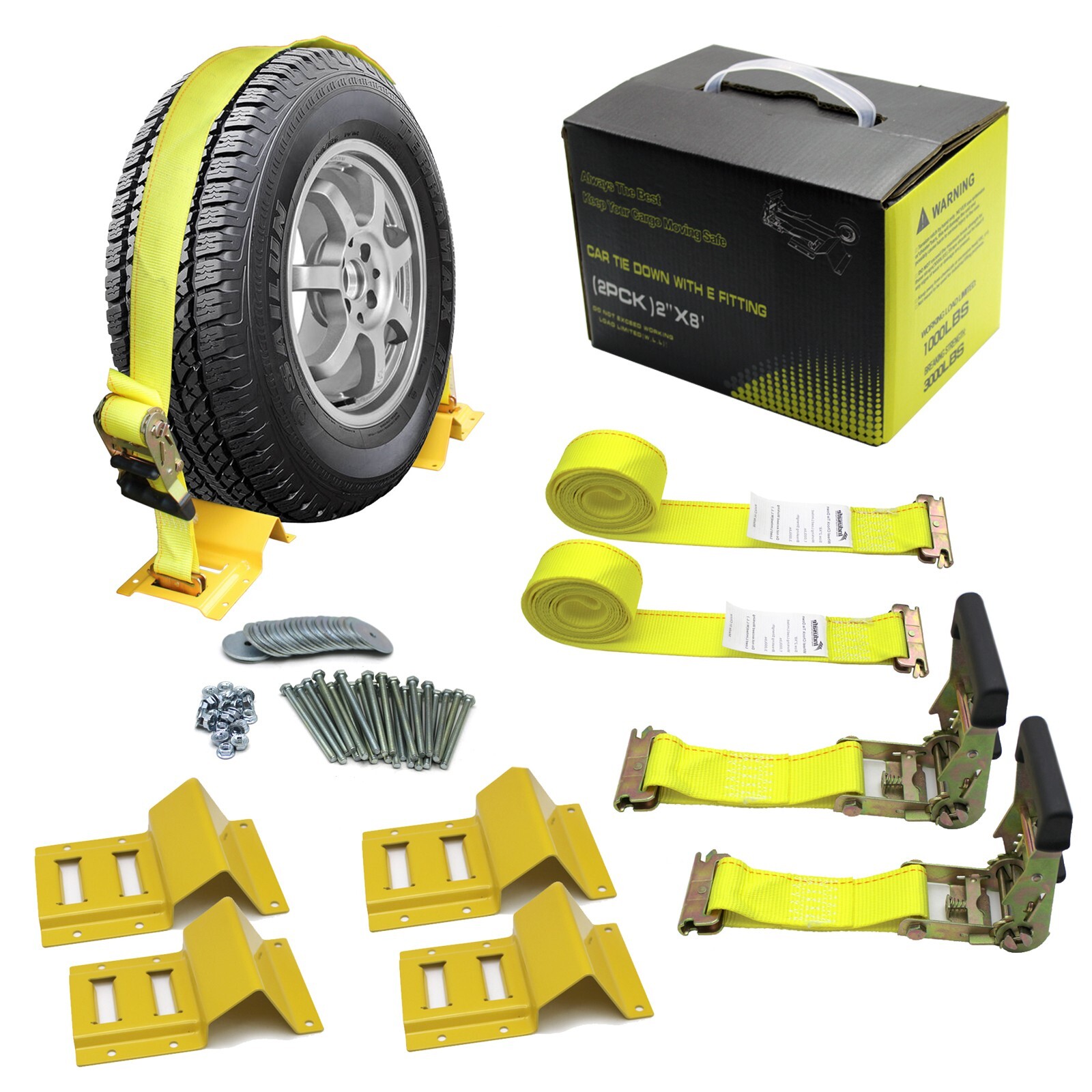 Indusafe Wheel Chock Strap Kit Trailer Tie Down System for ATV UTV Mower BS 3000 gallery