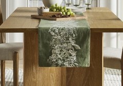 Threshold x Studio McGee 72″ x 14″ Green Cotton Botanical Floral Table Runner