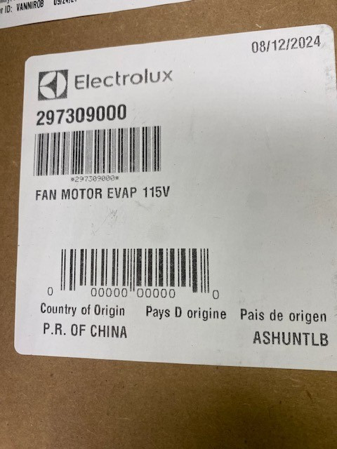 Genuine Electrolux Frigidaire Refrigerator Evaporator Fan Motor 297309000 (NEW) gallery