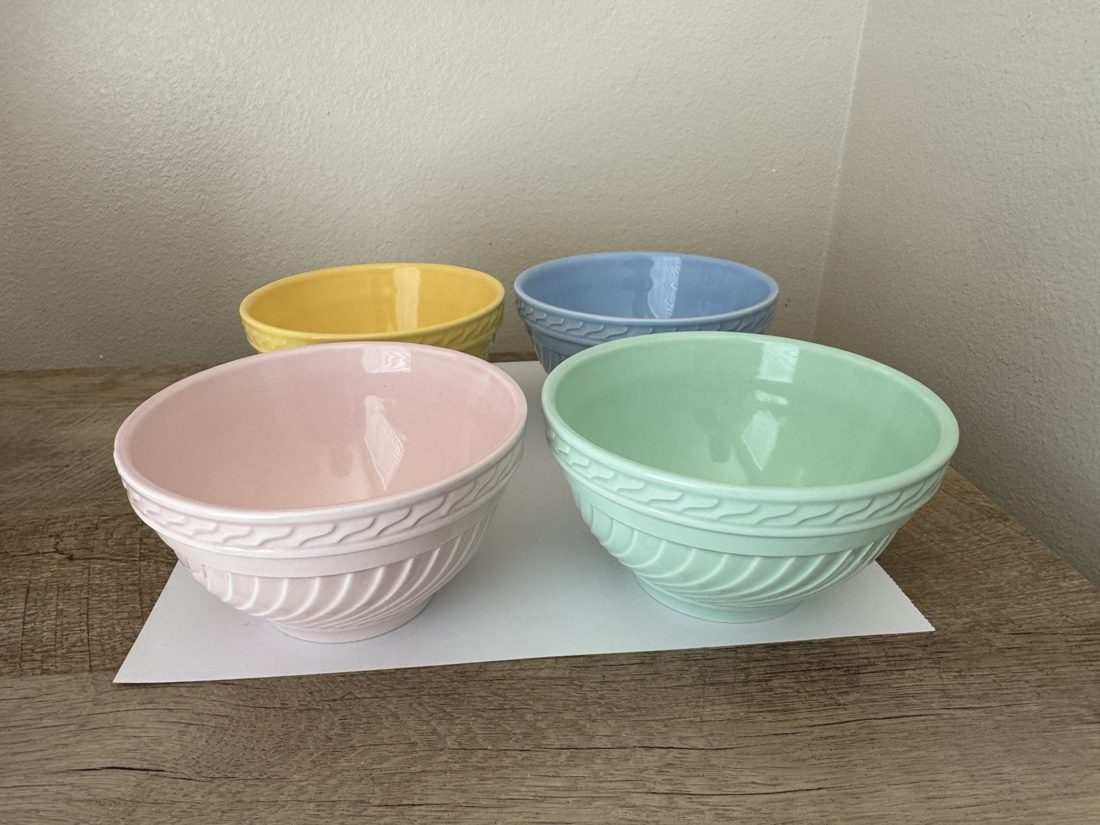 Over And Back Cereal Soup Bowls Ceramic Pastel Colors Ice Cream Set Of 4 (B) gallery