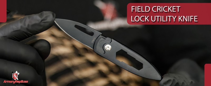 Field Cricket Free Lock Utility Knife | Emergency Folding Black Blade 4.5 Inches gallery