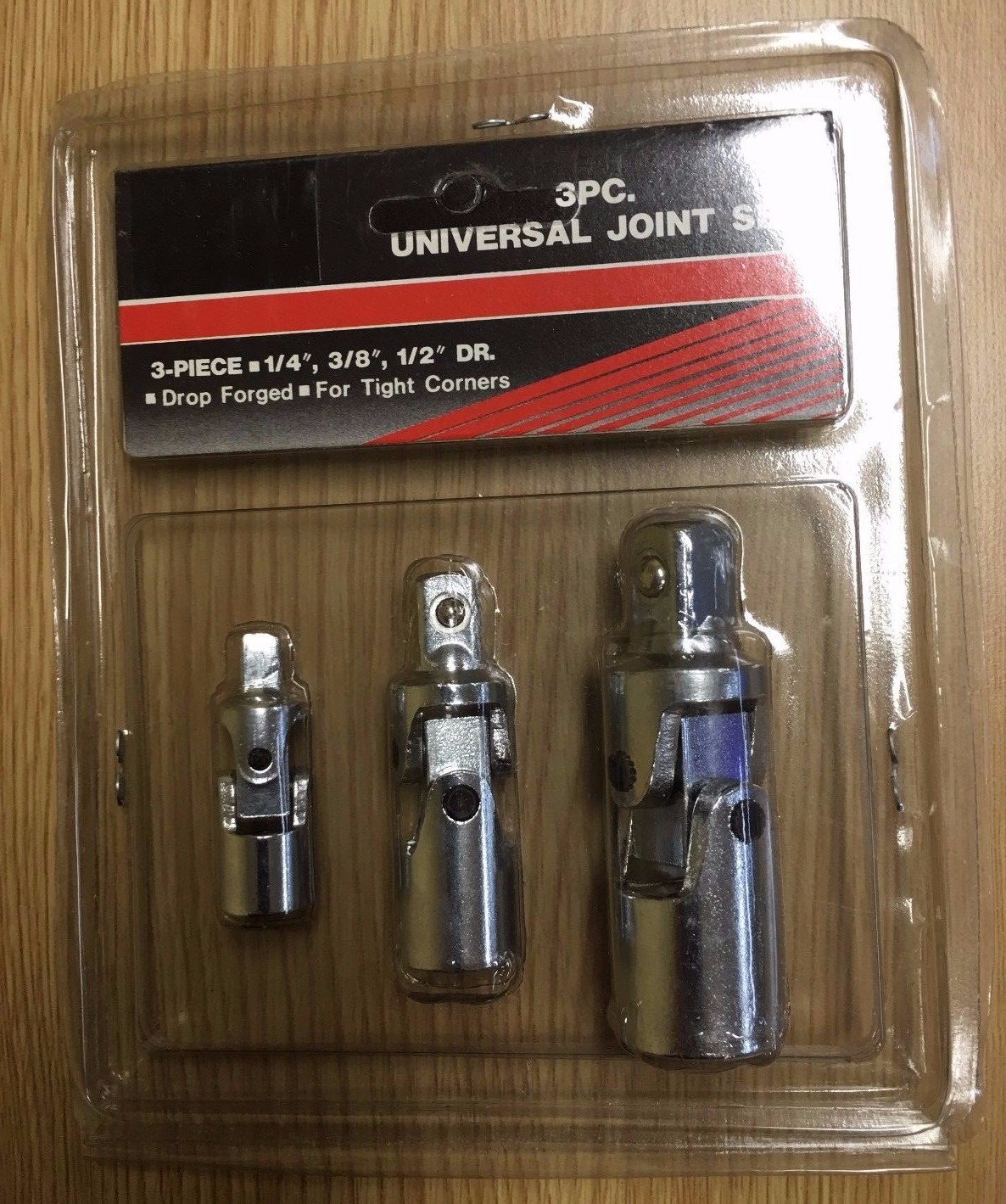 3 PC SWIVEL 1/4" 3/8" 1/2" DRIVE UNIVERSAL JOINT DIY SOCKET SET gallery
