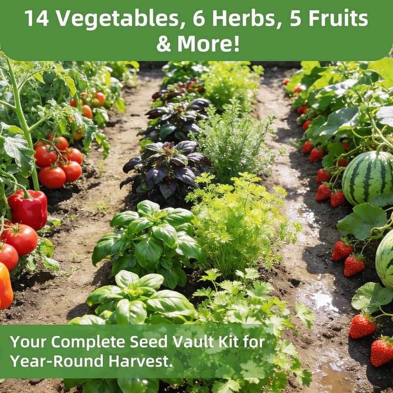 【Seed Vault】 Heirloom Vegetable Seeds Planting Kit - 15,000+ Non-GMO Seeds for H gallery