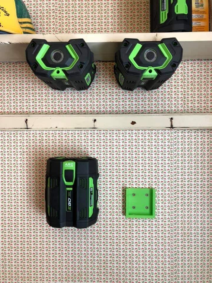 **2 Pack** GREEN EGO 56V Battery Wall/Under Shelf Holder Mount gallery