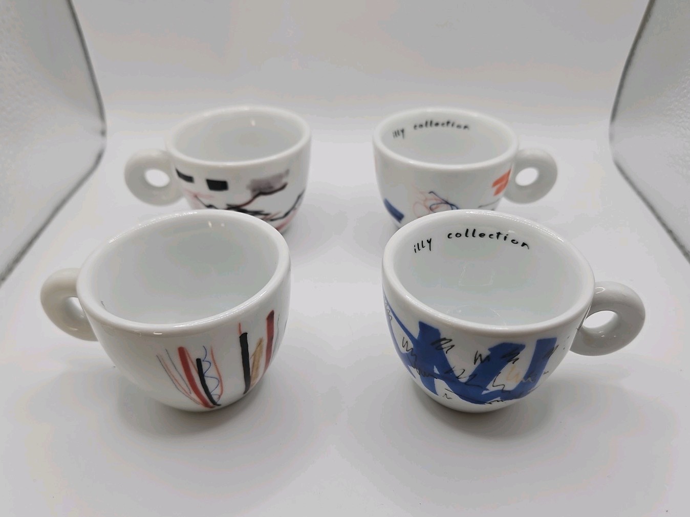 Illy Collection 2004 Padraig Timoney Pen Test Espresso Cups Only Set of 4 gallery