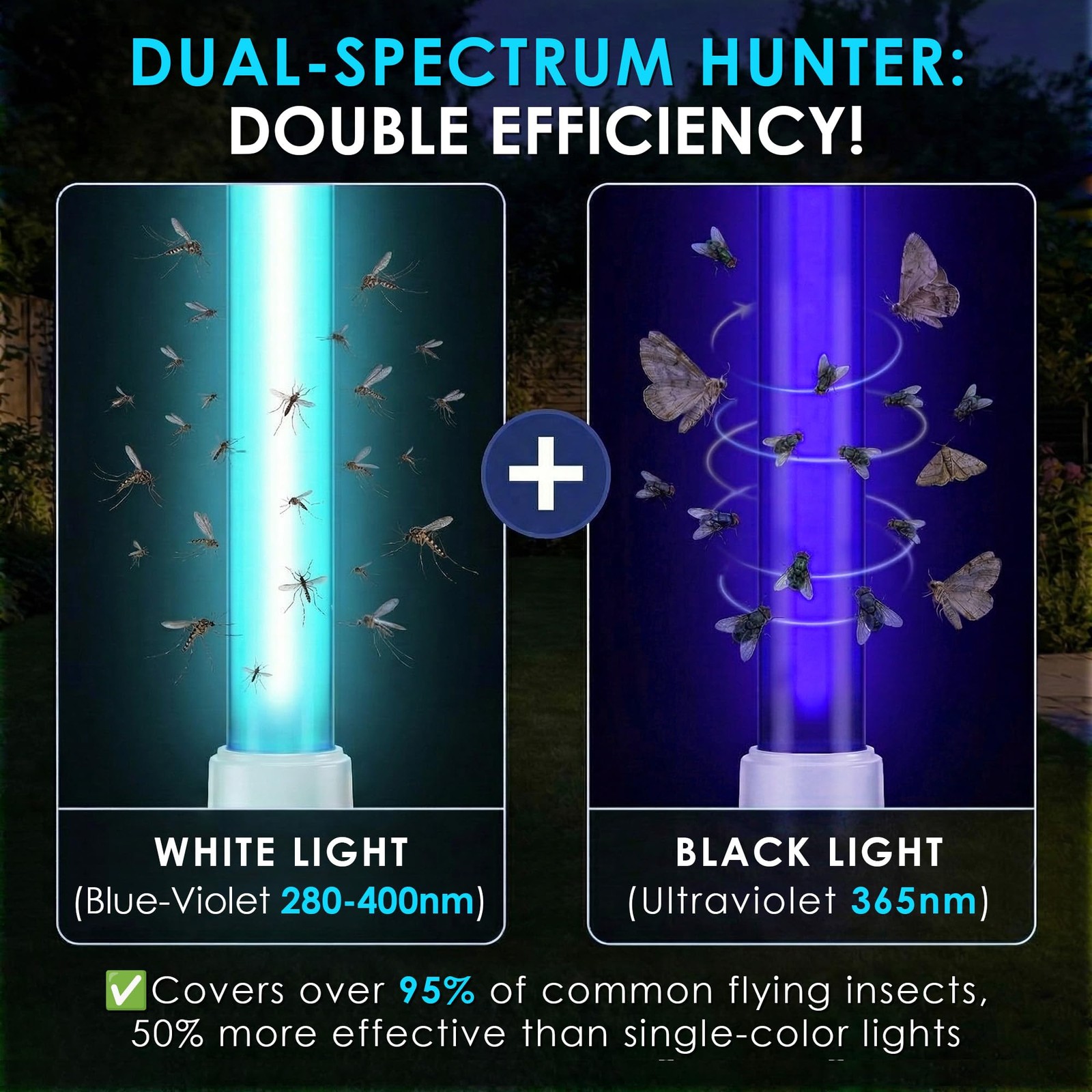 2 Pack 2G11 18W Bug Zapper Light Bulb, Dual Color 4-Pin Base Bug Light Bulbs ... gallery