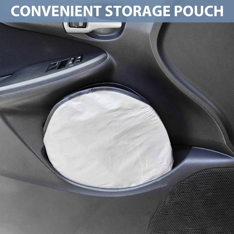 Windshield Sun Shade with Storage Pouch for Suvs, Durable 190T Polyester Sun Shi gallery