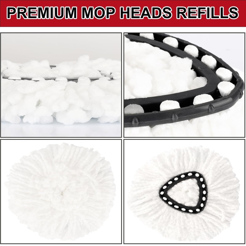 12 Pack Spin Mop Replacement Heads, 100% Microfiber Spin Mop Refill for Easy ... gallery