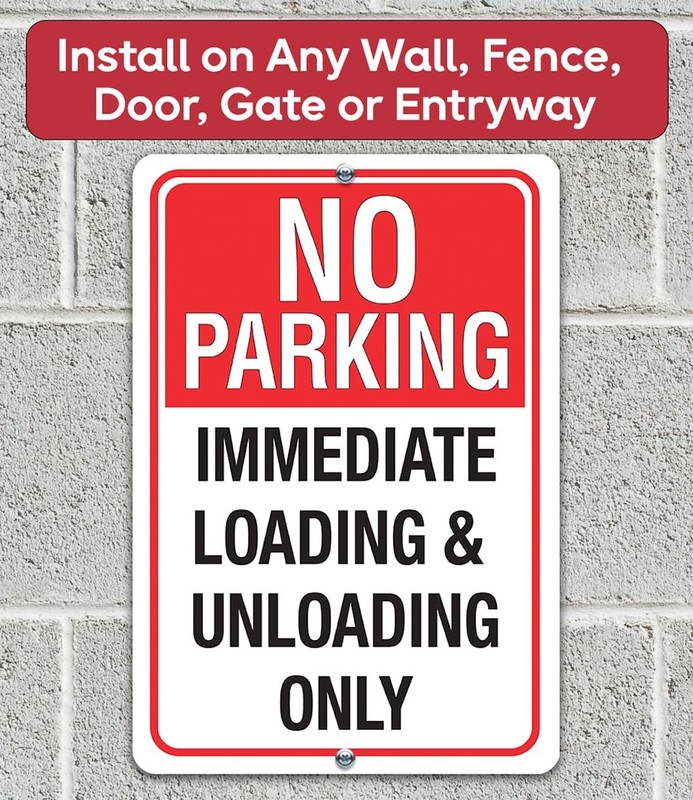 No Parking Loading & Unloading Metal Sign Business Drop Off Zone Wall Decor gallery