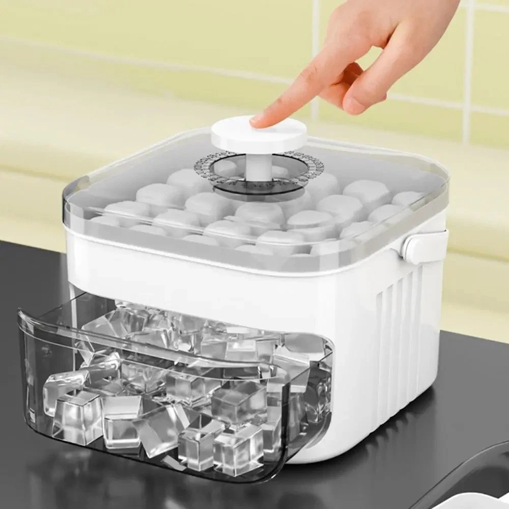 50 Cube Ice Maker Tray with Press Lid Double Layer Ice Box gallery