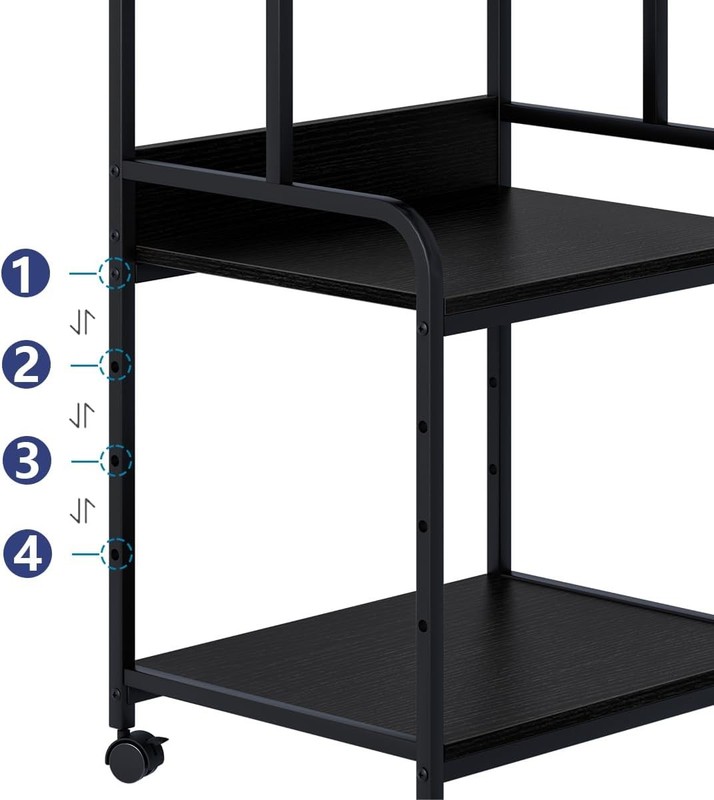 Printer Stand W/ Storage Shelf 3 Tier Printer Cart W/ Wheels Mobile Printer gallery